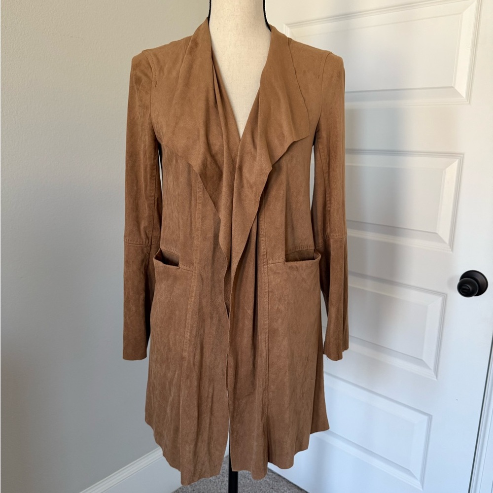 Max Studio Tan Western Sueded Cardigan Jacket